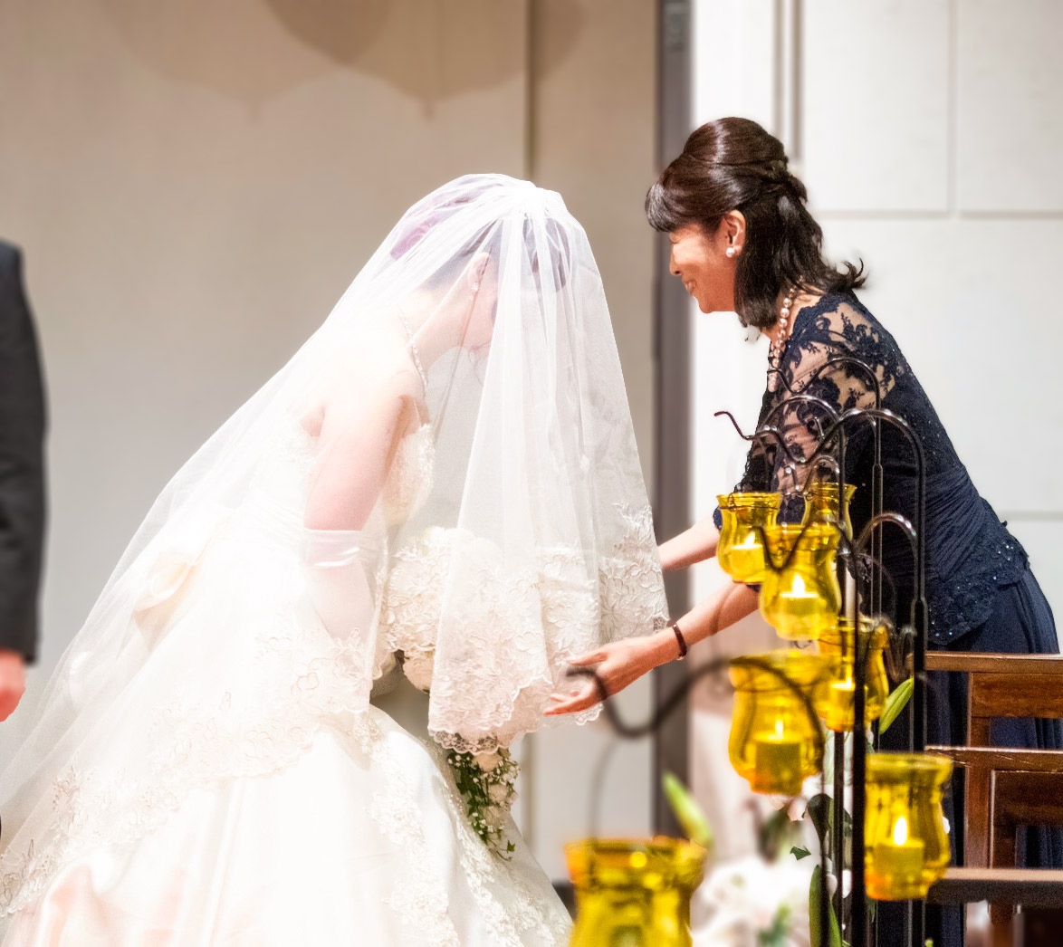 実際の結婚式 母親 フォーマルドレスL064ネイビー